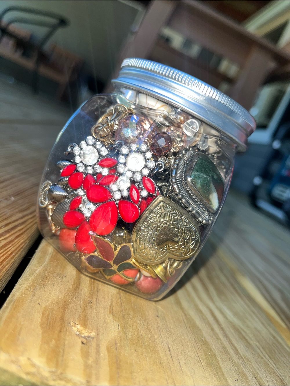 Vintage goth whimsical jewelry jar - Picture 2 of 4